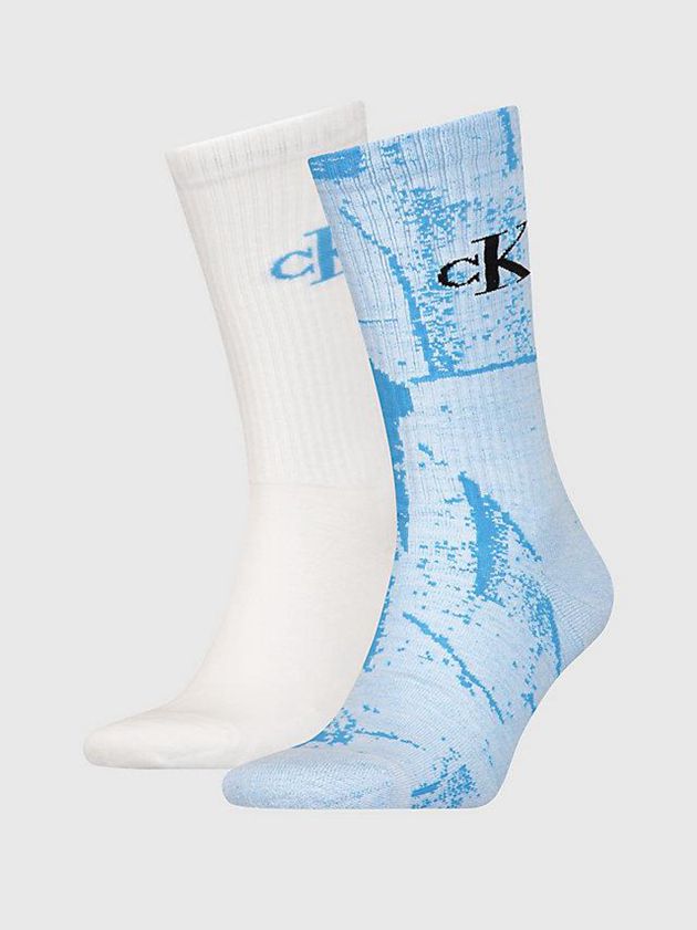 Calvin Klein USA 2 Pack Crew Mens Socks Blue 7185624-GA